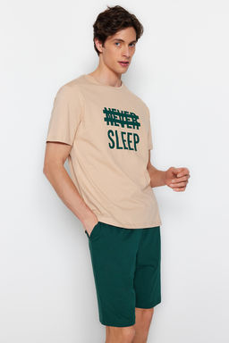 TRENDYOL MAN Mavi %100 Pamuk Regular Fit Orme Yazl?k Sortlu Pijama Tak?m? THMSS21PT0216 - Trendyolmilla фото 21