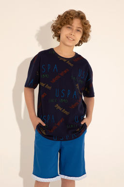 Футболка U.S. Polo Assn темно-синяя хлопок  фото 10