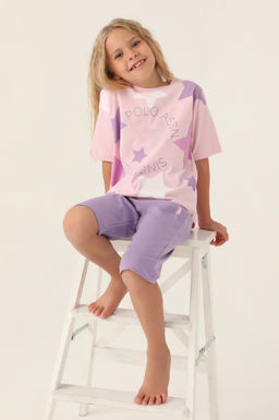 K_z _ocuk Toz Pembe Pijama Tak_m_ Sepette S_rpriz _ndirim - U.s. polo assn фото 2