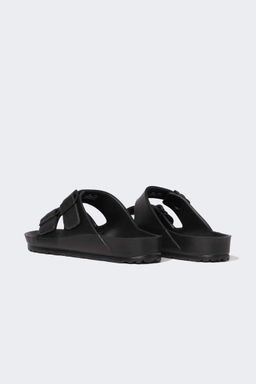 Мужские тапочки Eva на плоской подошве с двойной полосой - Defacto фото 3