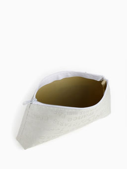 Набор простых косметичек 2 в 1 на молниях, с надписями, белый