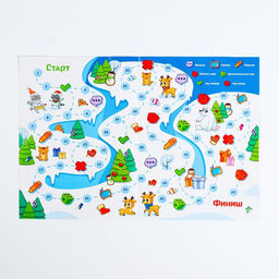 Новогодняя настольная игра-бродилка Новый год: Зимние каникулы, 36 карт, 5+
