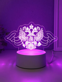 Светильник 3D RISALUX «Герб», LED-ночник, RGB, от сети, 9.5×16×9.9 см