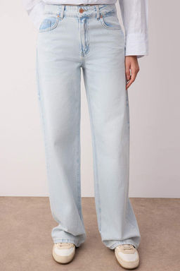Ac?k Mavi Dusuk Bel Wide Leg/Genis Paca Jeans TWOAW26JE00001 - Trendyolmilla фото 3