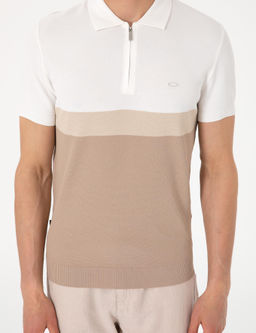 Vizon Slim Fit Polo Yaka Fermuarl_ Triko Ti__rt