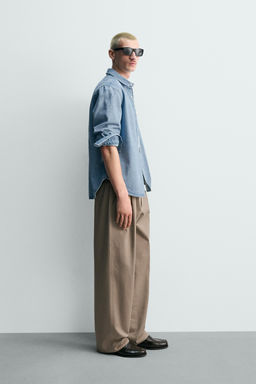 Рубашка Denim Regular Fit пастельно-голубая