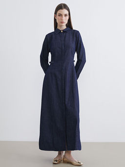 G?mlek Yaka Kad?n Jean Elbise