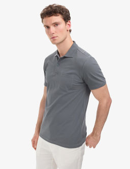 Antrasit Regular Fit %100 Pamuk K_vr_lmaz Polo Yaka Basic Ti__rt