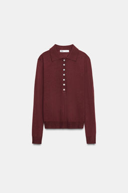 PLAIN KNIT POLO SHIRT - Zara фото 4