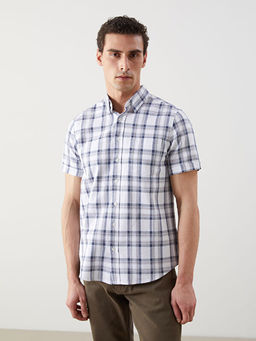 Regular Fit Y?n Kar???ml? Erkek G?mlek