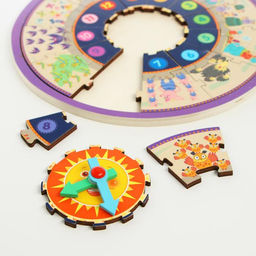 Детские развивающие часы 2 в 1 «Часы+пазл» 22.5×22.5×1 см