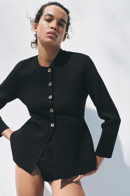 FITTED LONG KNIT JACKET