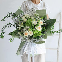 Плёнка матовая двухсторонняя "Газета на белом" персиковый, 0,58 х 10 м