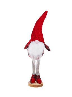 Фигура текстиль «Гном в красном» 55 см, 1 LED, от батареек AG13×3, свечение тёплое белое
