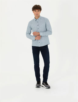 A__k Lacivert Slim Fit Uzun Kollu G_mlek - Pierre cardin фото 4