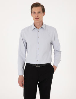 A__k Gri Regular Fit Uzun Kollu Basic G_mlek