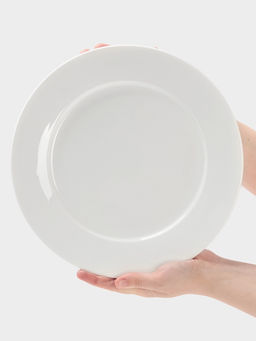 Тарелка Hanna Knövell, d=28 см, с бортом, фарфор, белая