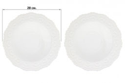 Набор тарелок 2 пр. 28*28*2,5 см "Белый узор"