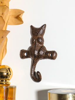 Крючок настенный «Котёнок», ключница декоративная, чугун, 7.2×1.8×10 см