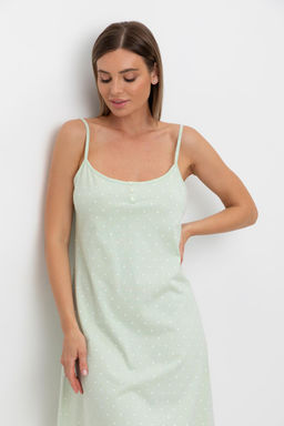 Е 10017/пастельно-зеленый,горошек сорочка жен