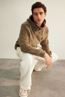 TRENDYOL MAN Premium Antrasit Oversize/Normal Kesim Bask?l? Anti-pilling Polar Sweatshirt TMNAW24SW00122 - Trendyolmilla фото 17