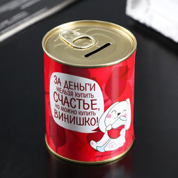 Копилка для денег Банка. За деньги нельзя купить счастье, металл