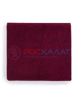 Махровое полотенце без бордюра темно-бордовое ПМ-122 70х140