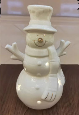 Цена за 1 шт. Фигурка Снеговик с подсветкой 14 см новогодний / YZ23673 /уп 96/LED