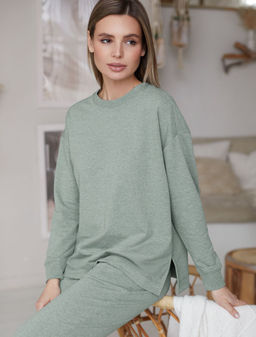 D49.054 Джемпер женский оливковый меланж