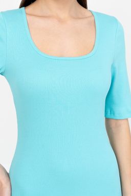 Платье из хлопкового трикотажа кашкорсе с лайкрой рубчик - Solo mio фото 5