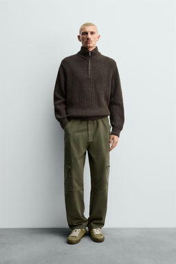WASHED RELAXED FIT CARGO TROUSERS