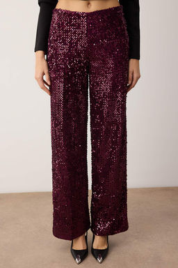 Siyah Wide Leg/Genis Paca Orme Payet S?k/Gece Pantolon TPRAW26PL00005 - Trendyolmilla фото 7