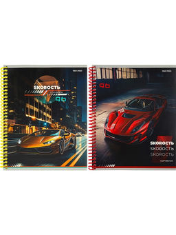 Тетрадь 96л. на цв.спирали Prof-Press "Авто класса премиум" клетка (96-6322) твин-лак