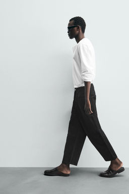 TAPERED WIDE-LEG JEANS - Zara фото 6