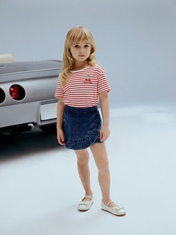 Beli Lastikli K?z Bebek Jean ?ort Etek
