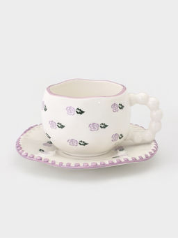 Чайная пара "Фиолетовая роза" блюдце 16х1,5 см, чашка  13х10х7 см