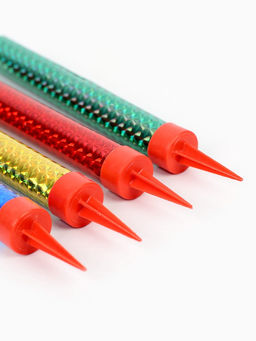 Свечи фонтаны в торт цветные, 4 шт., 12 см, горение 40 сек