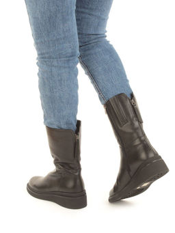 Z4212M BLACK Полусапоги зимние женские (натуральная кожа, натуральный мех) - Фабричный китай фото 3