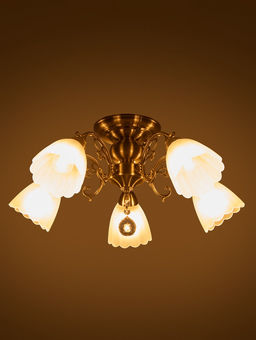 Люстра ЭкономСвет 4671/5AB, 5×40 Вт, E27, 55×55×33 см, бронзовая