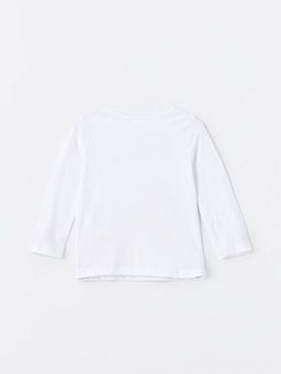 Bisiklet Yaka Bask?l? Uzun Kollu K?z Bebek Pijama ?st - Waikiki фото 3