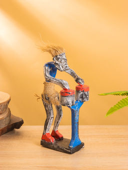 Сувенир «Абориген барабанщик», 9×9×21 см, дерево