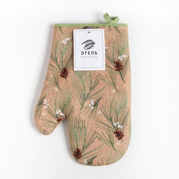 Варежка-прихватка новогодняя Spruce branches 20?28 см, 100% хлопок, саржа 190 г/м?, ватин 250 г/м?