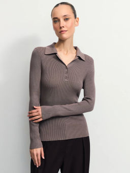 Джемпер из вискозы с отложным воротником / Zarina  фото 3