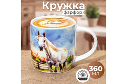 Кружка 360 мл 12,8*8,5*9 см Лошадь NEW BONE CHINA
