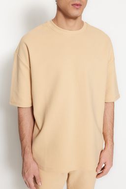 TRENDYOL MAN Premium Ekru Oversize %100 Pamuklu Etiketli Dokulu T-Shirt TMNSS23TS00069 - Trendyolmilla фото 12