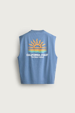 CAMISETA TANK RELAXED FIT TEXTOS ESTAMPADO CALIFORNIA / Azul claro - Zara фото 7