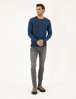 _ndigo Melanj Slim Fit Bisiklet Yaka Basic Triko Kazak - Pierre cardin фото 4