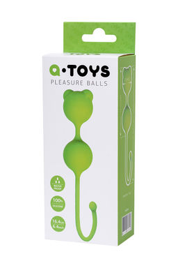 Вагинальные шарики A-Toys by TOYFA Meeko, силикон, зеленый, 16,4 см, 2,7 см