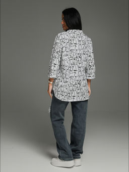 Жанетта туника женская (полоса синий) - Lovetex фото 114