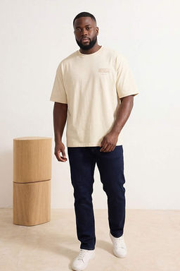 B_y_k Beden Ta_ Oversize/Geni_ Kesim Kabar_k Yaz_ Bask_l_ %100 Pamuk T-shirt TMNSS25BF00018 - Trendyolmilla фото 2